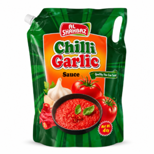 Al Shahbaz Chilli Garlic Ketchup 4kg – Spicy Garlic Tomato Sauce for Fries, Burgers & Fast Food