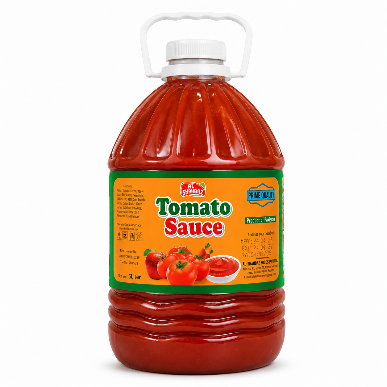 Al Shahbaz Tomato Sauce 5L – Premium Quality Thick & Tangy Ketchup | Food Grade Sauce Pakistan