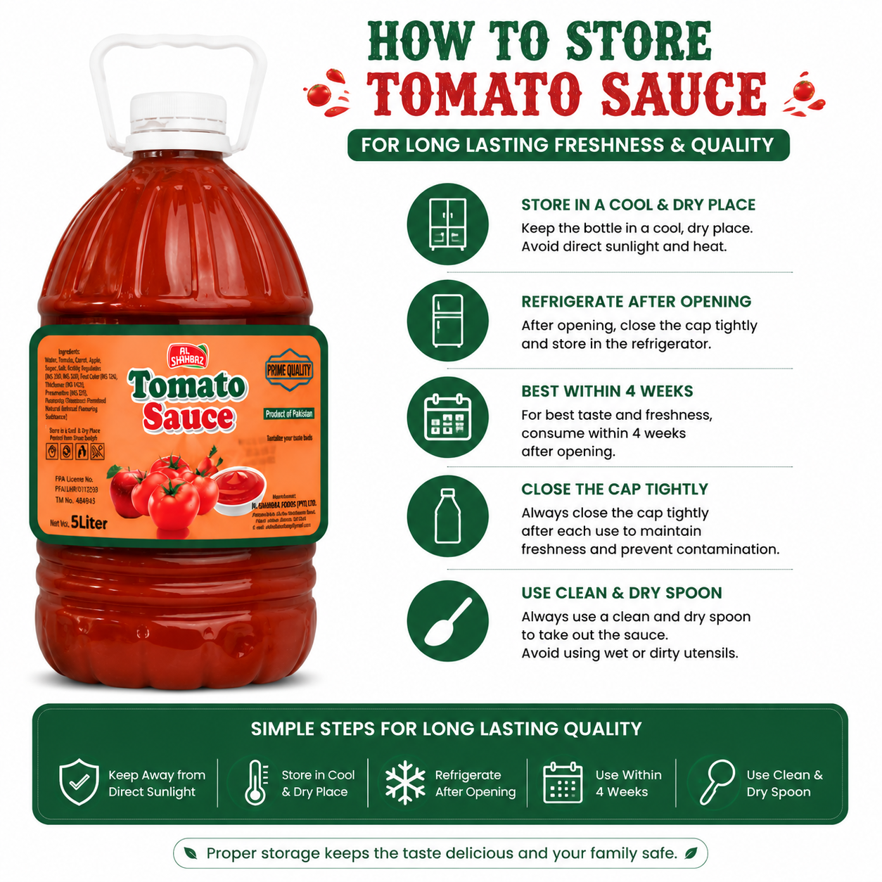 Al Shahbaz Tomato Sauce 5L – Premium Quality Thick & Tangy Ketchup | Food Grade Sauce Pakistan - Image 2