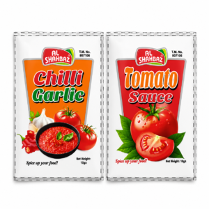 Al Shahbaz Chili Garlic & Tomato Sauce Sachet Pack – 10g Premium Condiment (Made in Pakistan)