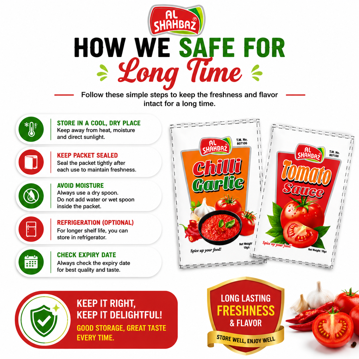 Al Shahbaz Chili Garlic & Tomato Sauce Sachet Pack – 10g Premium Condiment (Made in Pakistan) - Image 5