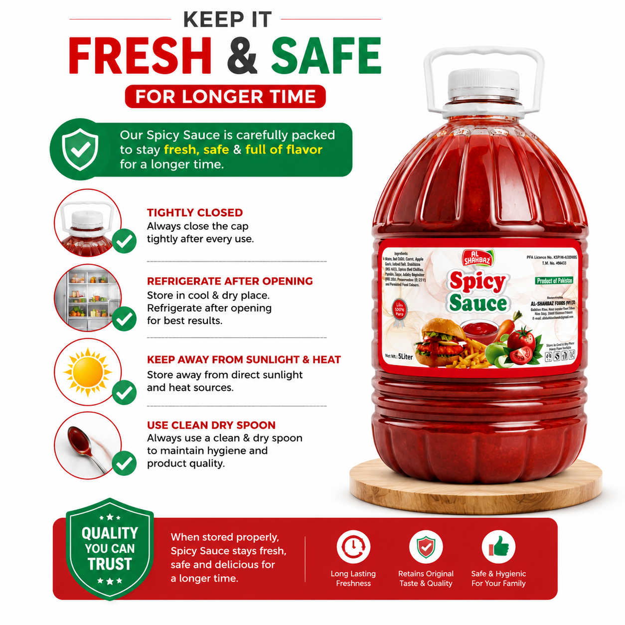 Al Shahbaz Spicy Sauce 5L – Premium Hot & Tangy Sauce for Fast Food, Burgers & Fries | Made in Pakistan - Image 4