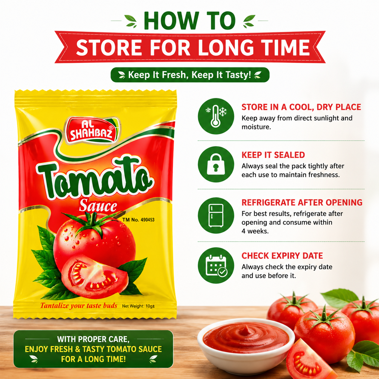 Al Shahbaz Tomato Sauce Sachet 10g β Fresh, Tasty & Hygienically Packed Ketchup Sachet - Image 2