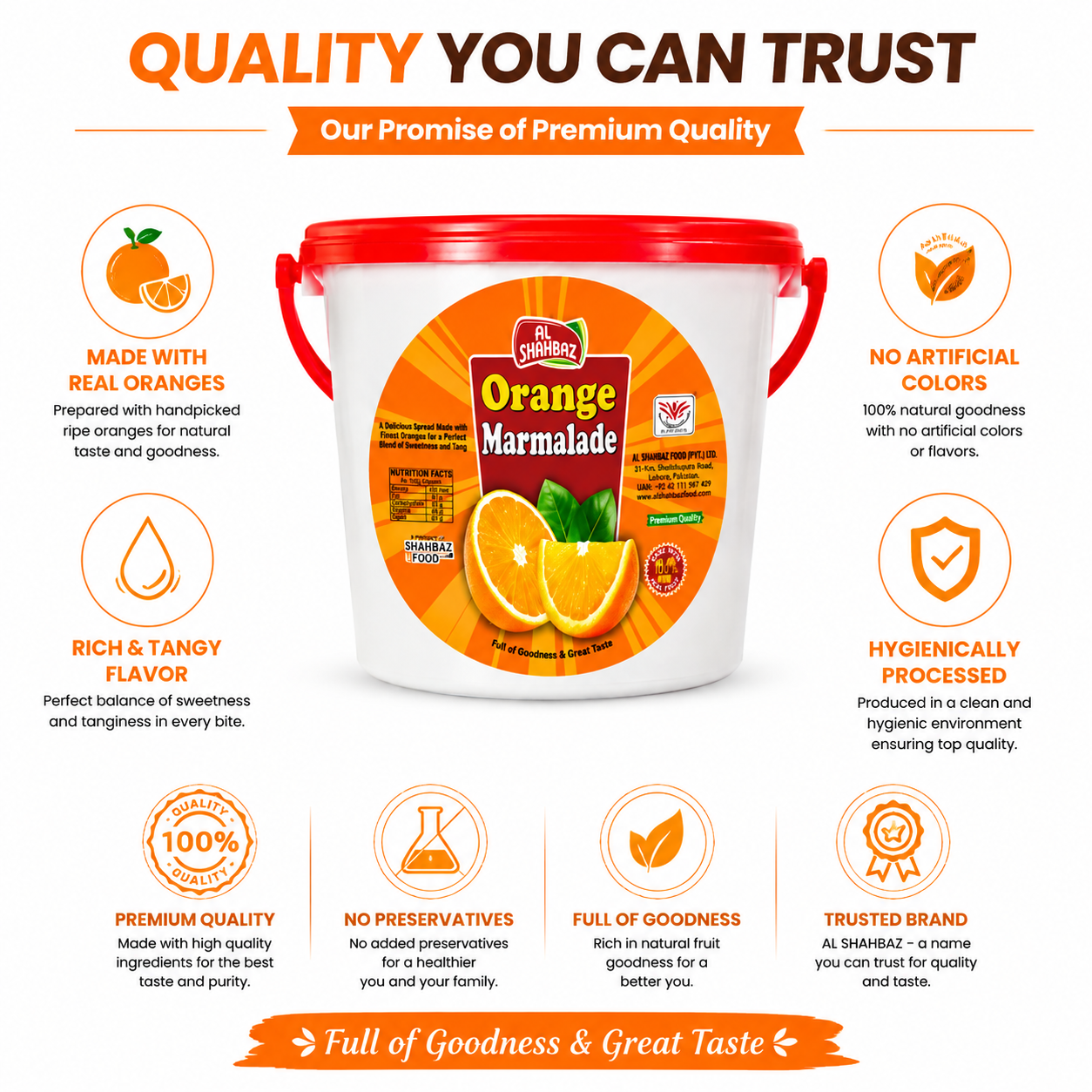 Al Shahbaz Orange Marmalade 800g – Premium Quality Fruit Spread | Sweet & Tangy Orange Jam Pakistan - Image 4